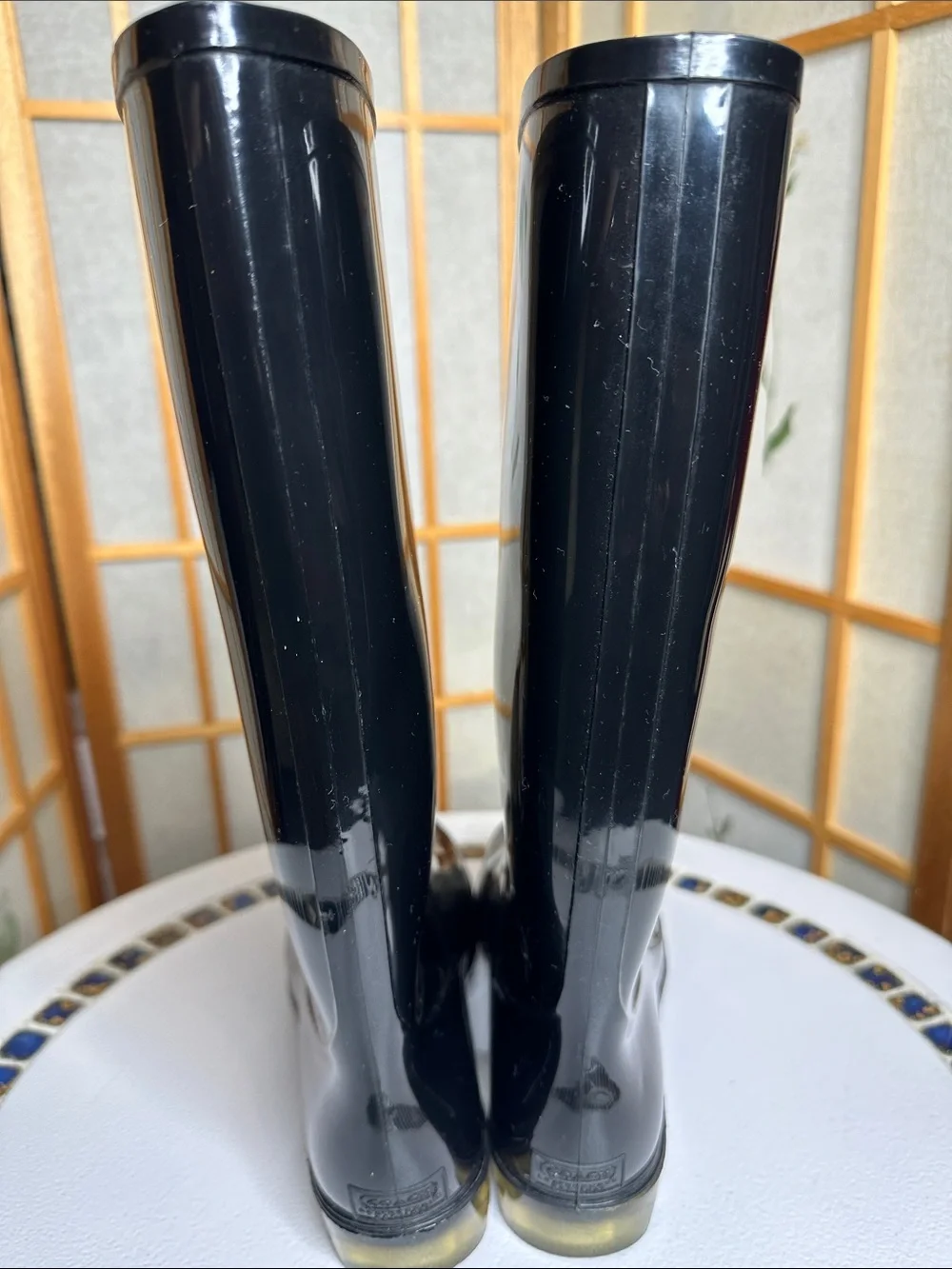 🔥 Authentic Coach Women’s Knee-High Rubber Rain Boots  Size 8🔥